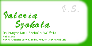 valeria szokola business card